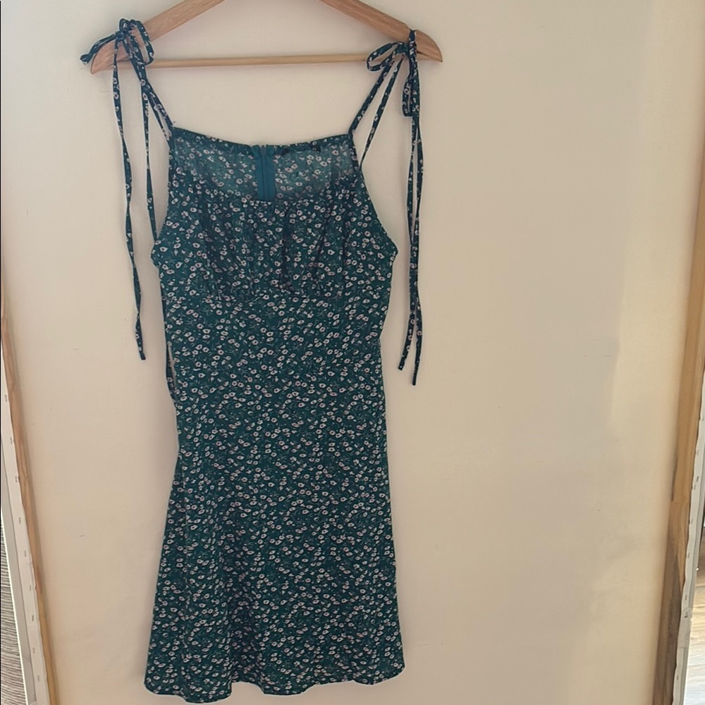 Turquoise Tie-Shoulder Dress